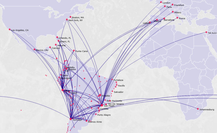 Latam Streckennetz 2024