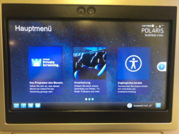 United Airlines Polaris Business Class Boeing 767 300 Hauptmenue
