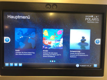 United Airlines Polaris Business Class Boeing 767 300 Hauptmenue2