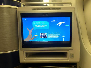United Airlines Polaris Business Class Boeing 767 300 Monitor