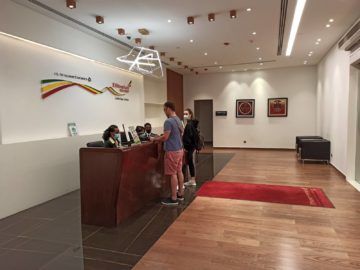 Ethiopian Airlines Sheba Platinum Lounge Addis Abeba Terminal 2 Empfang