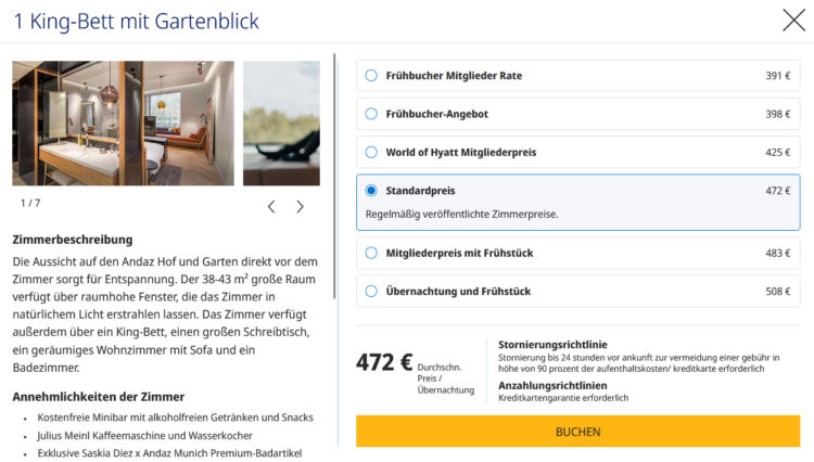 Andaz Munich Standardpreis