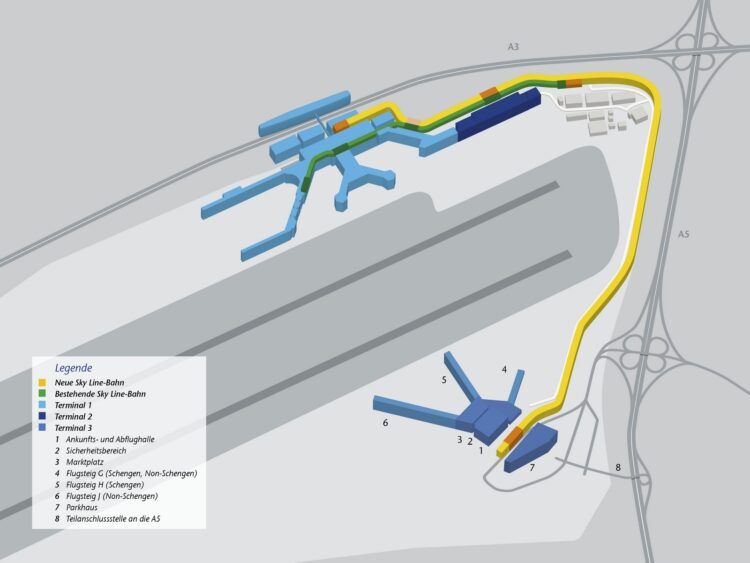 Sky Line Frankurt Lageplan Linien Trassen Copyright