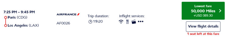 Flying Blue Praemienflug Air France Business Class Paris Los Angeles