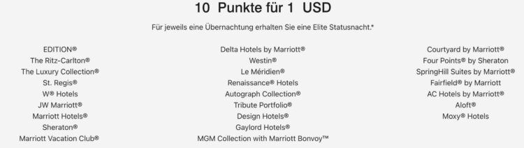 Marriott Bonvoy Sammelrate Hotels