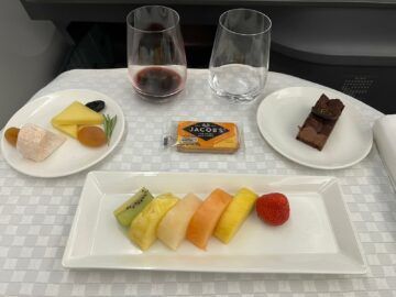 Eva Air Business Class B787 10 Nachtisch