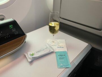 Eva Air Business Class B787 10 Welcome Drink Und Erfrischungstuecher