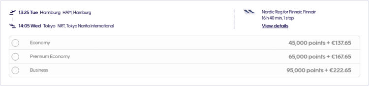 Finnair Plus Praemienflug Finnair Business Class Hamburg Helsinki Tokio