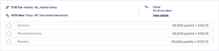 Finnair Plus Praemienflug Finnair Business Class Helsinki Tokio