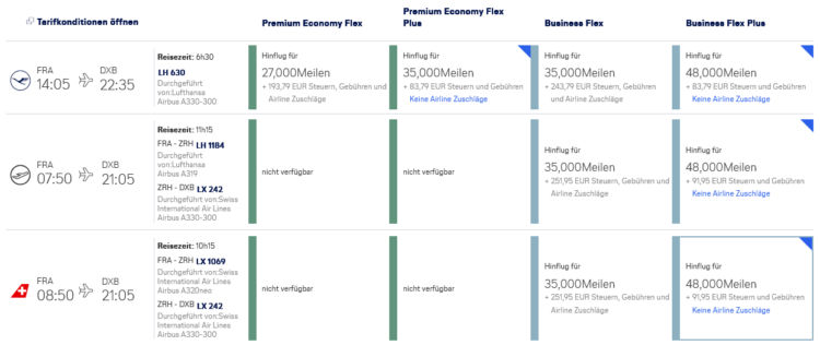 Miles And More Praemienflug Lufthansa Business Class Frankfurt Dubai
