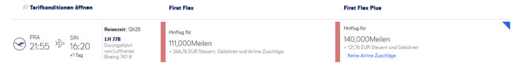Miles And More Praemienflug Lufthansa First Class Frankfurt Singapur