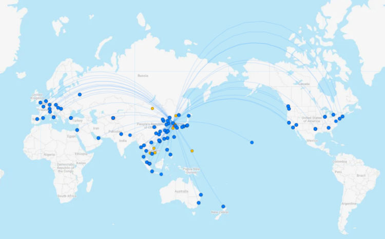 Korean Air Streckennetz August 2023 Flightconnections