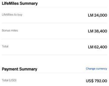 Lifemiles Meilenkauf Gold Status Erreichen Beispiel