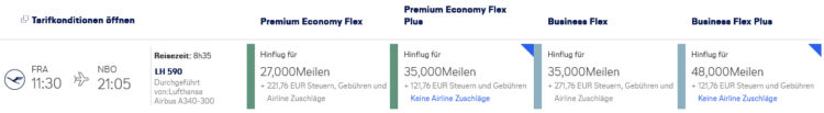 Miles And More Praemienflug Lufthansa Frankfurt Nairobi