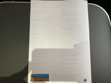 Qantas Airways Business Class Airbus A380 800 Menu Getraenke