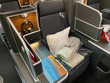 Qantas Airways Business Class Airbus A380 800 Mittelsitz Von Oben