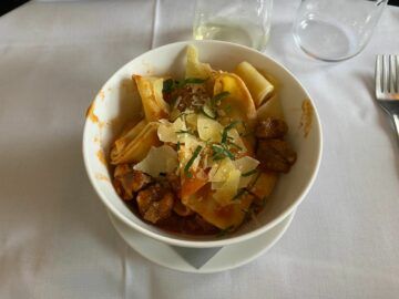Qantas Airways Business Class Airbus A380 800 Pasta