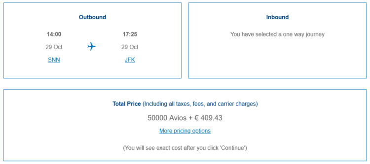 Executive Club Praemienflug Aer Lingus Business Class Shannon New York