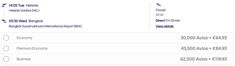 Finnair Plus Praemienflug Finnair Business Class Helsinki Bangkok