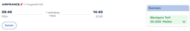 Flying Blue Praemienflug Air France Business Class Frankfurt New York