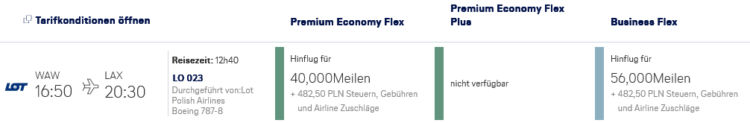 Miles And More Praemienflug Lot Business Class Warschau Los Angeles