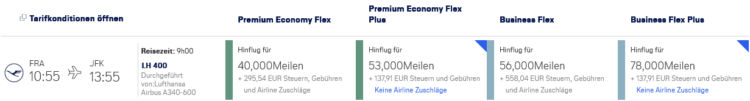 Miles And More Praemienflug Lufthansa Business Class Frankfurt New York Flex Plus