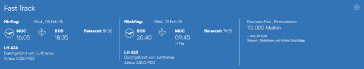 Miles And More Praemienflug Lufthansa Business Class Muenchen Boston