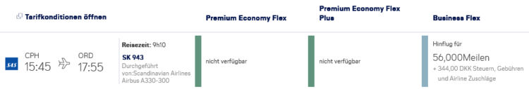 Miles And More Praemienflug Sas Business Class Kopenhagen Chicago