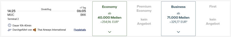 Miles And More Praemienflug Thai Airways Business Class Muenchen Bangkok