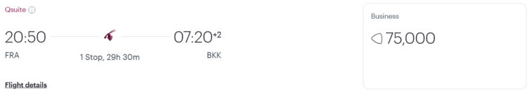 Privilege Club Qatar Airways Business Class Frankfurt Doha Bangkok