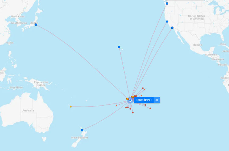 Flugverbindungen Ab Tahiti Papeete Flightconnections