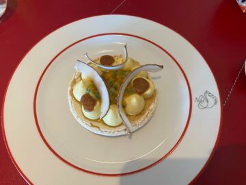 Air France La Première Lounge Paris Charles De Gaulle Nachtisch Macron Passion Fruit