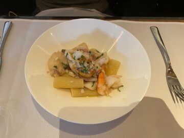Cathay Pacific The Wing First Class Lounge Ratatouille Shrimp