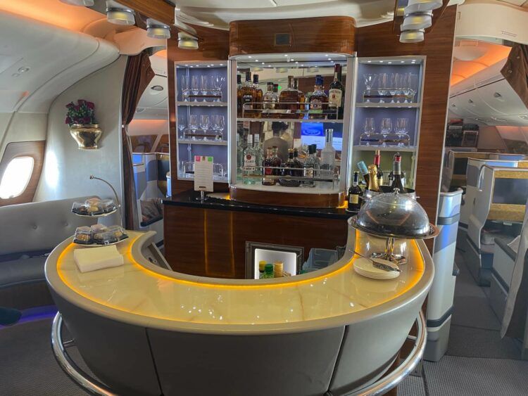 Emirates First Class Airbus A380 Bar