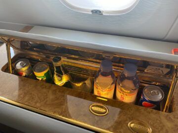 Emirates First Class Airbus A380 Getraenke
