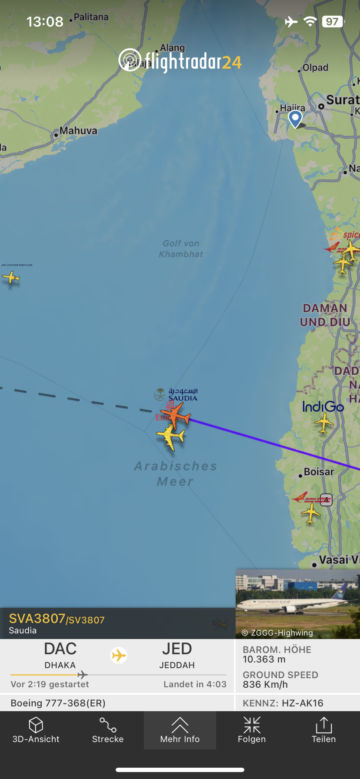 Emirates First Class Airbus A380 Racing Saudi