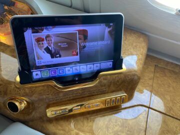Emirates First Class Airbus A380 Tablet