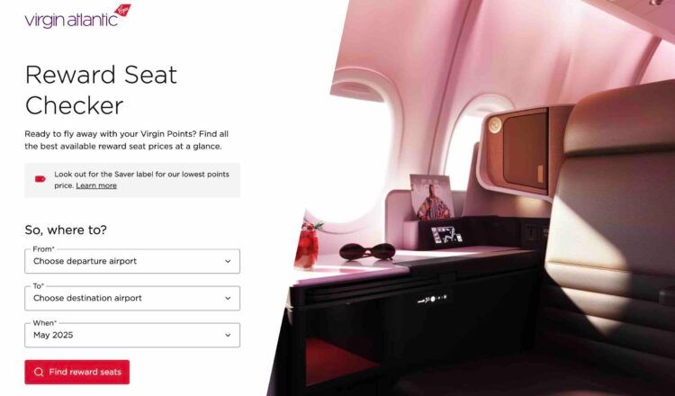 Virgin Atlantic Reward Seat Checker Website