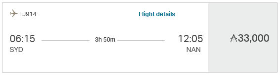 Asia Miles Praemienflug Fiji Airways Business Class Sydney Nadi