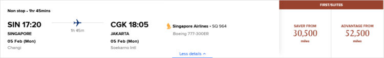 Krisflyer Praemienflug Singapore Airlines First Class Sin Cgk