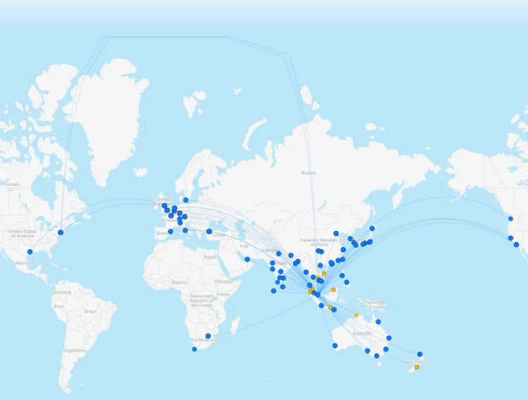 Singapore Airlines Streckennetz Dezember 2023 Flightconnections