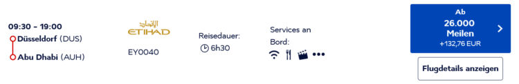 Flying Blue Praemienflug Etihad Economy Class Frankfurt Abu Dhabi