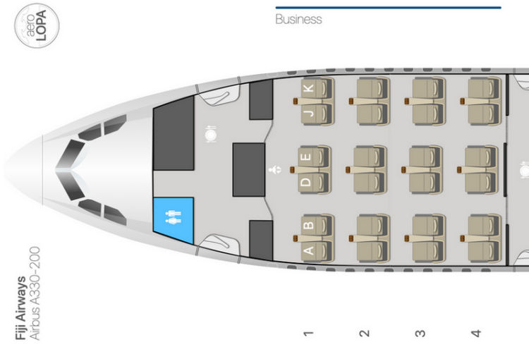 Aerolopa Seatmap Fiji Airways Airbus A330 200