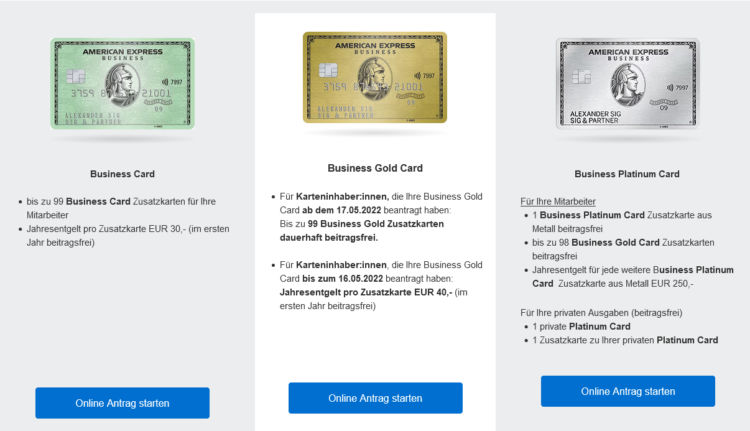 American Express Business Zusatzkarten Copyright
