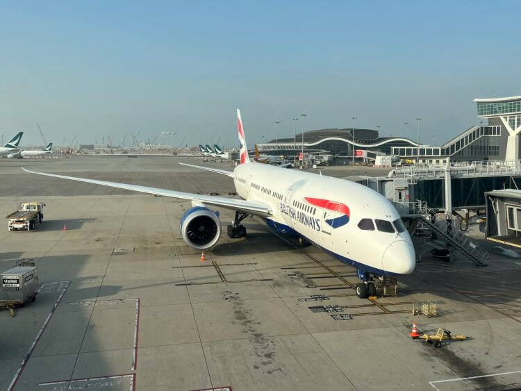 British Airways Boeing 787 Flugzeug Hongkong Airport