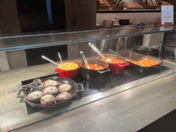 Cathay Pacific The Pier Business Class Lounge Hong Kong Food Hall Hot Dishes