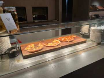 Cathay Pacific The Pier Business Class Lounge Hong Kong Food Hall Pizza