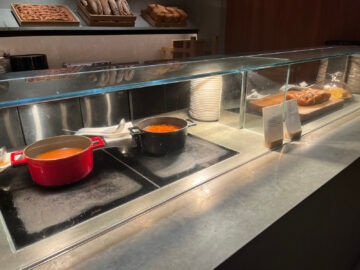 Cathay Pacific The Pier Business Class Lounge Hong Kong Food Hall Suppe