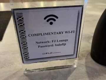 Fiji Airways Premier Lounge Nadi Wifi