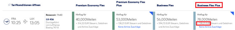 Miles And More Praemienflug Lufthansa Business Class Frankfurt Los Angeles